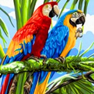 Diamond painting papegaaien